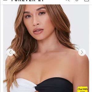 V cute 2-piece color block BLACK AND WHITE…